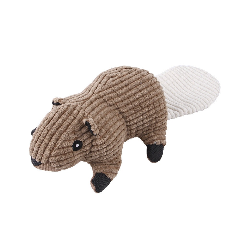 KFX-4073661 Plush Dog Toy with Sound Features - Crocodile, Rabbit, Mouse, Monkey, Pig, Sheep, Duck, Fox, Rhino, Elephant, Bear, Lion, and Dog Designs