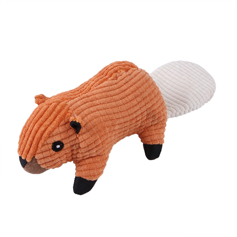 KFX-4073661 Plush Dog Toy with Sound Features - Crocodile, Rabbit, Mouse, Monkey, Pig, Sheep, Duck, Fox, Rhino, Elephant, Bear, Lion, and Dog Designs