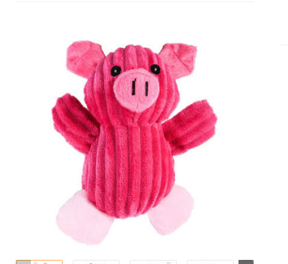 KFX-4073661 Plush Dog Toy with Sound Features - Crocodile, Rabbit, Mouse, Monkey, Pig, Sheep, Duck, Fox, Rhino, Elephant, Bear, Lion, and Dog Designs