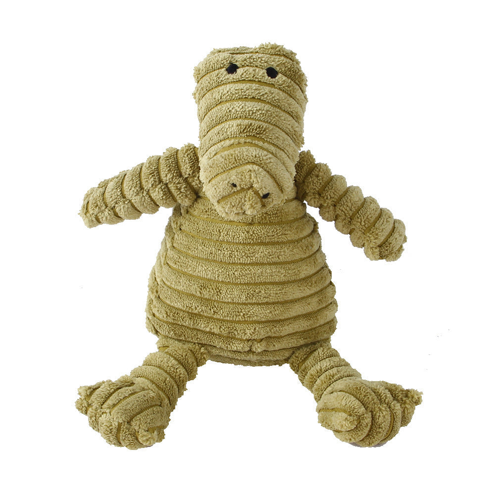 KFX-4073661 Plush Dog Toy with Sound Features - Crocodile, Rabbit, Mouse, Monkey, Pig, Sheep, Duck, Fox, Rhino, Elephant, Bear, Lion, and Dog Designs