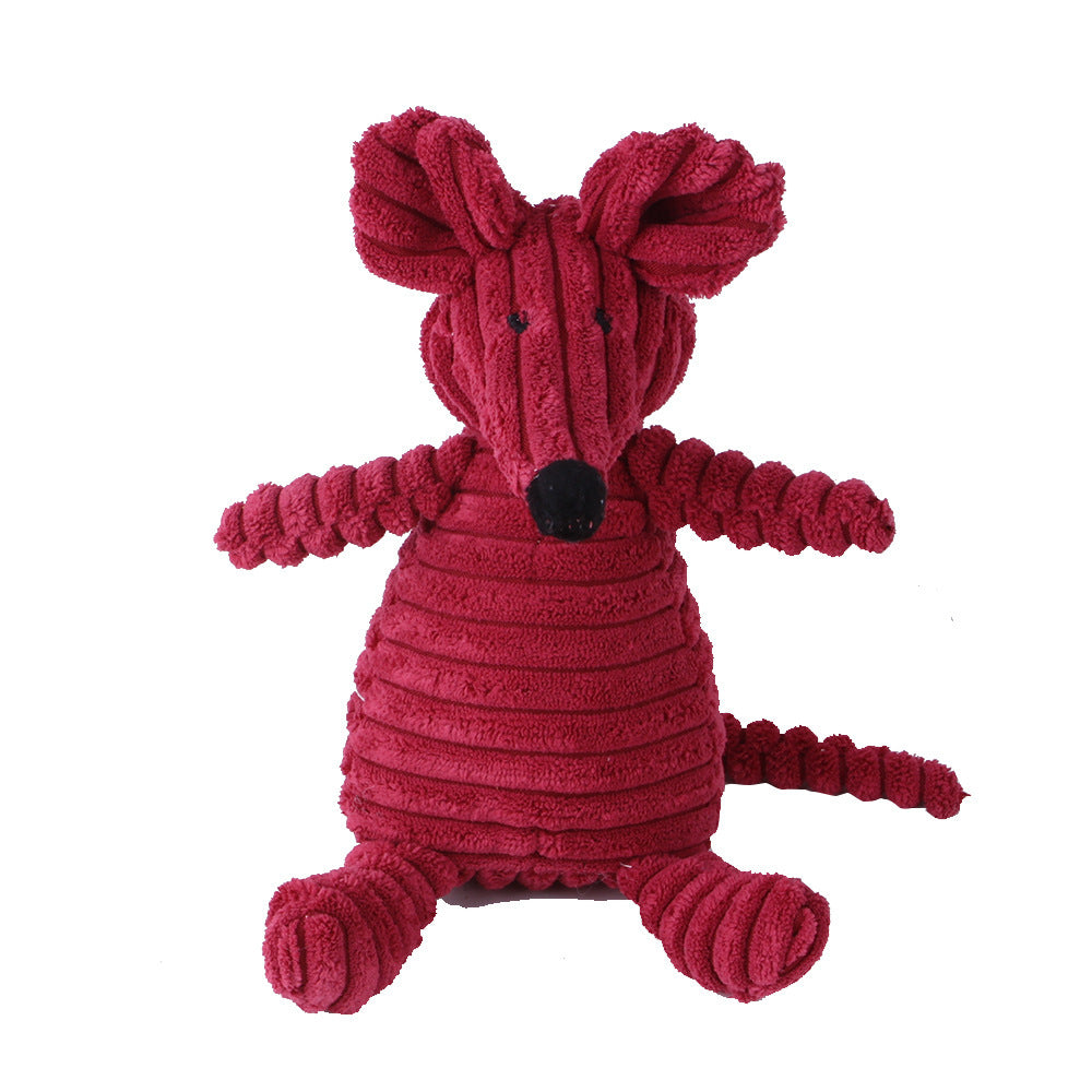KFX-4073661 Plush Dog Toy with Sound Features - Crocodile, Rabbit, Mouse, Monkey, Pig, Sheep, Duck, Fox, Rhino, Elephant, Bear, Lion, and Dog Designs
