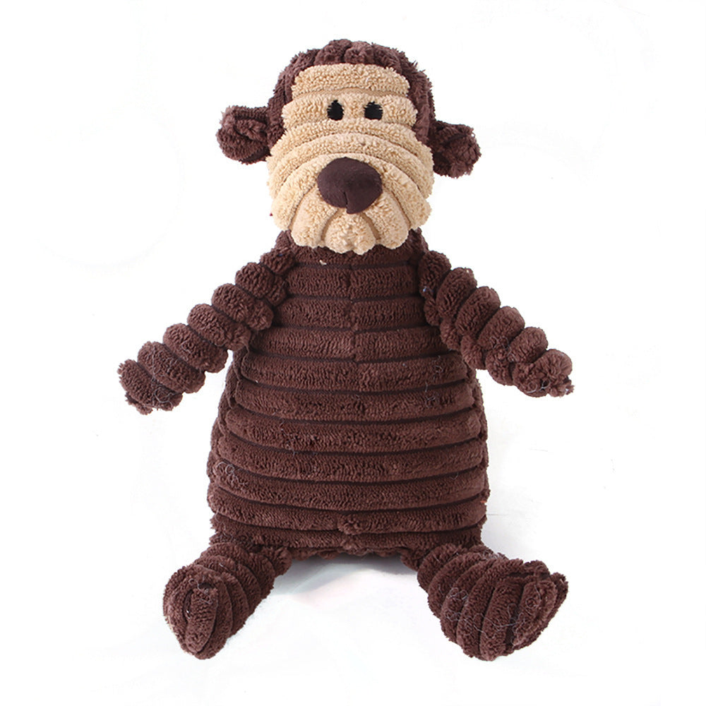 KFX-4073661 Plush Dog Toy with Sound Features - Crocodile, Rabbit, Mouse, Monkey, Pig, Sheep, Duck, Fox, Rhino, Elephant, Bear, Lion, and Dog Designs