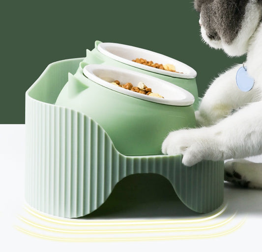 KFX-4074173 Ceramic Cat Food Bowl for Cervical Spine Protection, Available in Various Sizes and Colors