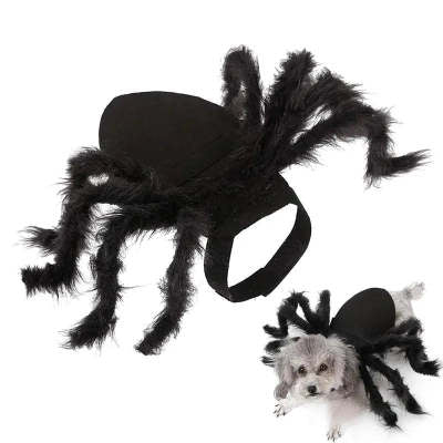 KFX-4074557 Pet Spider Plush Costume for Dogs and Cats - Funny Felt Clothing in Sizes S and M