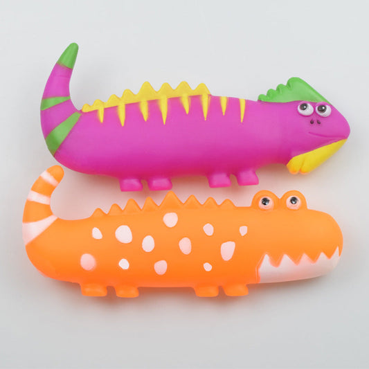KFX-4074813 Vinyl Vocal Pet Toy for Dogs - Little Lizard Design for Teeth Grinding and Vocalization, 19*6.5cm, Assorted Colors