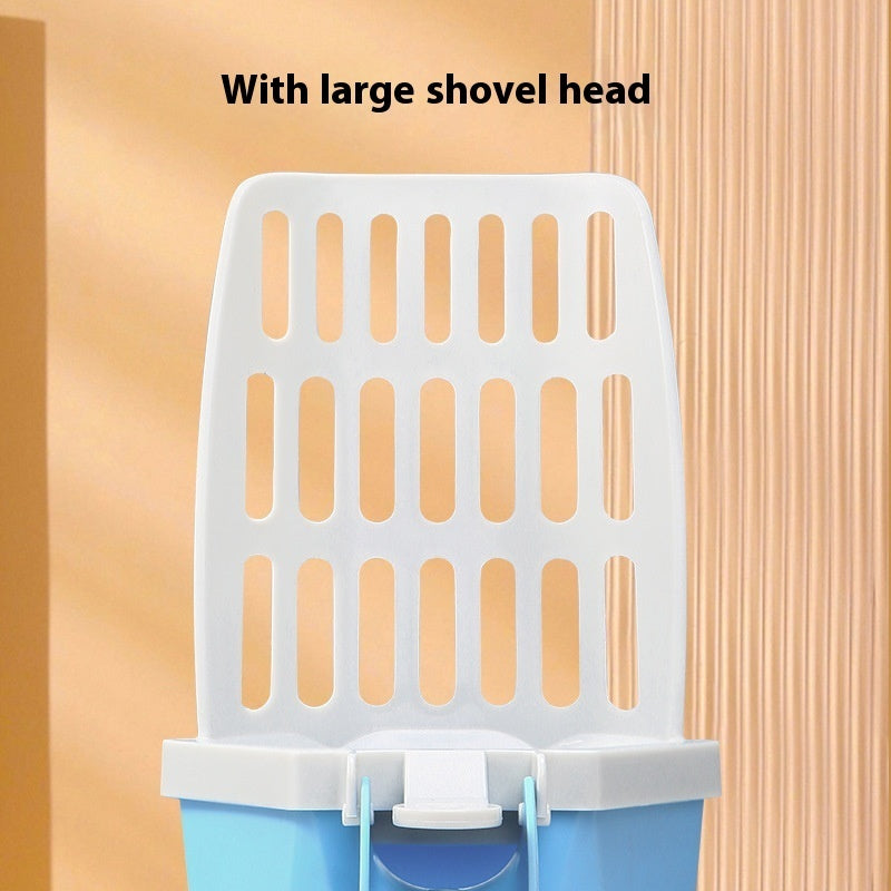 KFX-4075453 Large Capacity Cat Litter Scoop with Garbage Bag, Available in Gray, Orange, and Blue