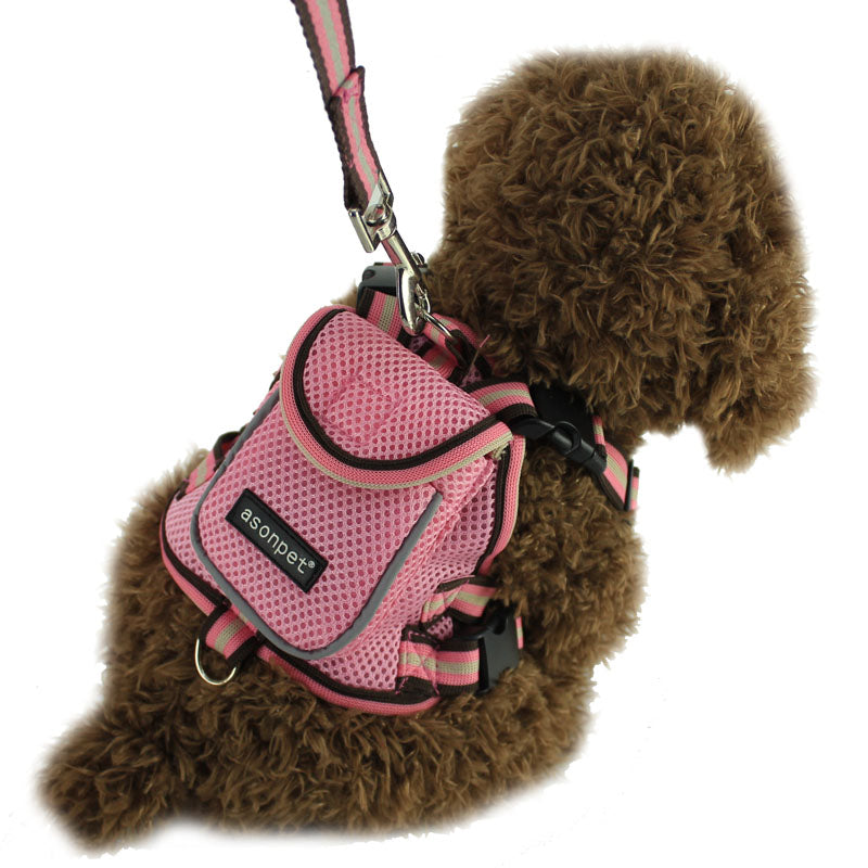 KFX-4079037 Breathable Mesh Pet Traction Backpack - Sizes S & M for Comfort and Stability