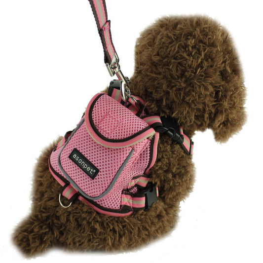 KFX-4079037 Breathable Mesh Pet Traction Backpack - Sizes S & M for Comfort and Stability