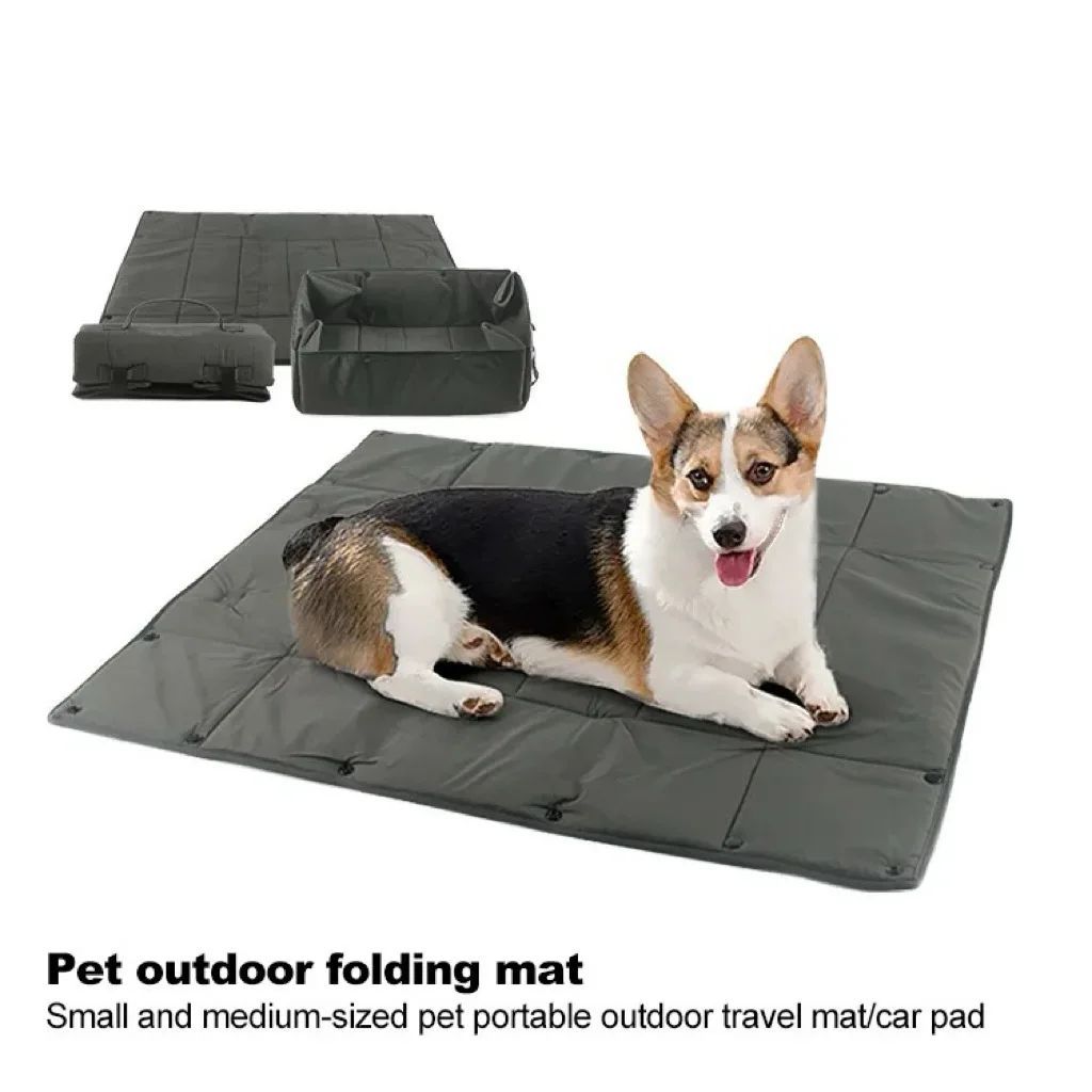 KFX-4081597 Collapsible 3-in-1 Dog Travel Bed - Portable Pet Carrier, Mat, and Dirt-Resistant Cushion
