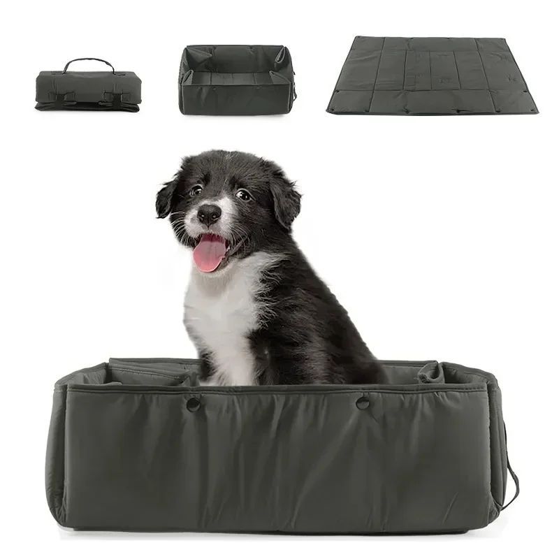 KFX-4081597 Collapsible 3-in-1 Dog Travel Bed - Portable Pet Carrier, Mat, and Dirt-Resistant Cushion