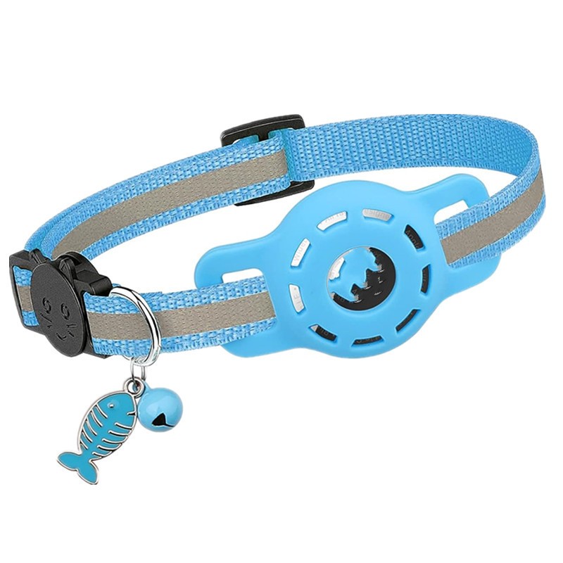 KFX-4081725 Pet Tracker Protective Case with Adjustable Neck Collar in Pink and Sky Blue