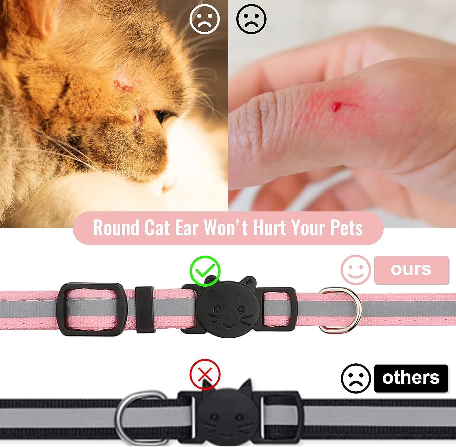 KFX-4081725 Pet Tracker Protective Case with Adjustable Neck Collar in Pink and Sky Blue