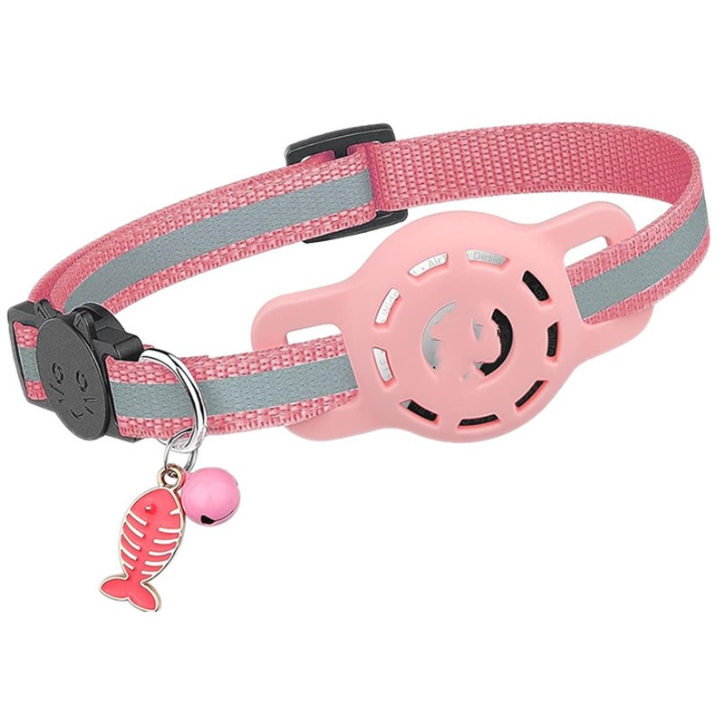 KFX-4081725 Pet Tracker Protective Case with Adjustable Neck Collar in Pink and Sky Blue