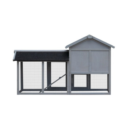 KFX-4083389 Outdoor Rabbit Hutch with Large Run Space and No Leak Tray for Small Animals