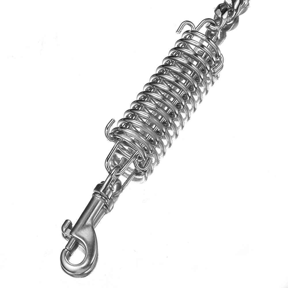 KFX-4085309 Stainless Steel Dog Spring Traction Rope - 15mm Wide, 120CM Long, Rust-Resistant and Comfortable