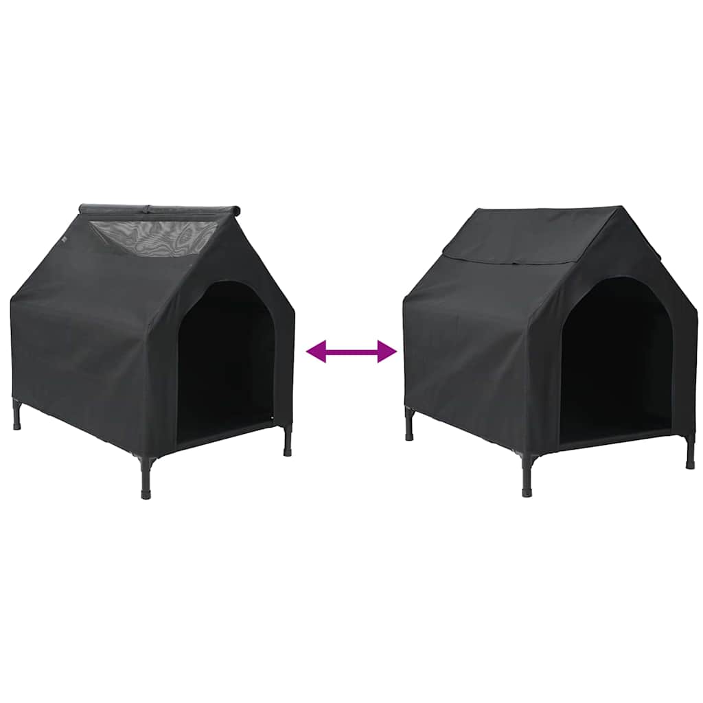 KFX-4085565 Weatherproof Black Oxford Dog House - Spacious Indoor/Outdoor Retreat for Pets