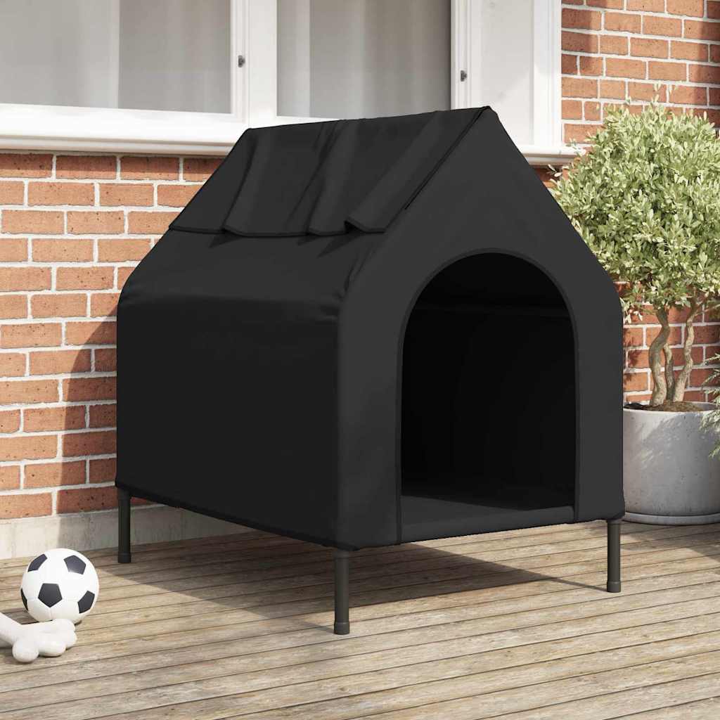 KFX-4085565 Weatherproof Black Oxford Dog House - Spacious Indoor/Outdoor Retreat for Pets