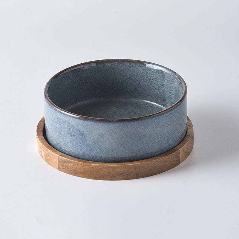 KFX-4085693 Ceramic Pet Double Bowl Anti-Tumble Design for Cats - 13cm & 15.5cm Size Options
