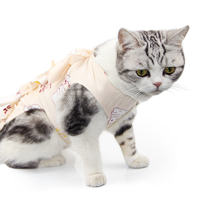 KFX-4087869 Breathable Cotton Cat Neutering Weaning Clothes in Various Colors