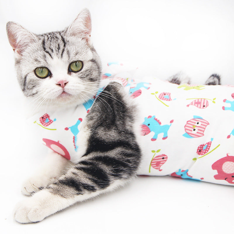 KFX-4087869 Breathable Cotton Cat Neutering Weaning Clothes in Various Colors