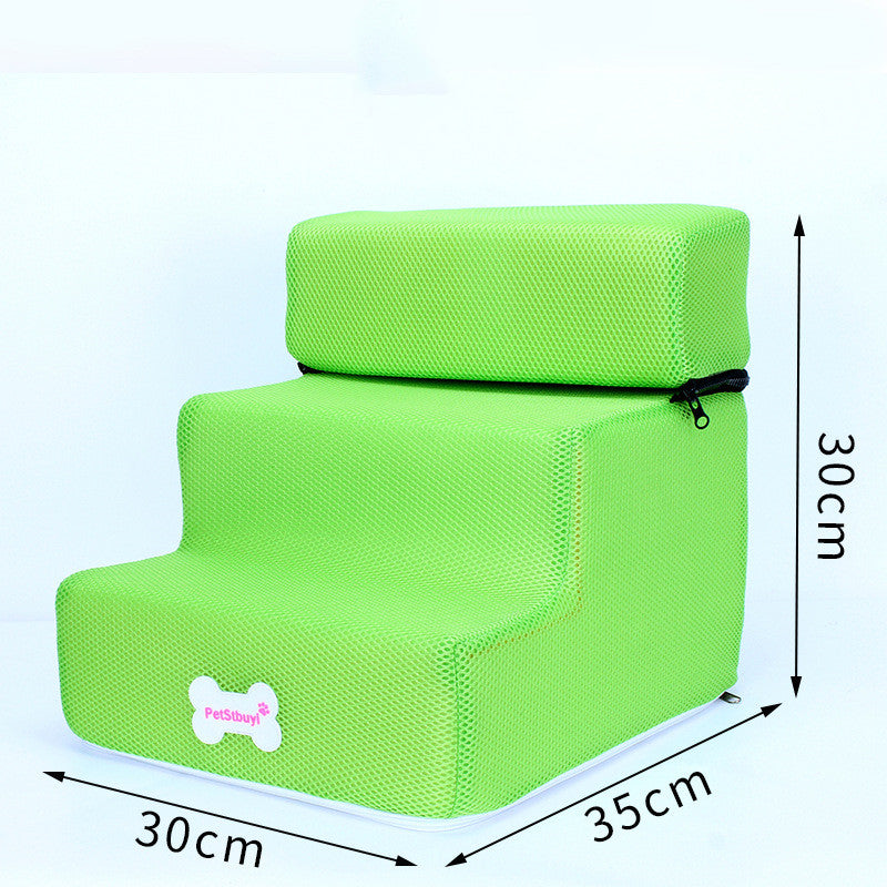 KFX-4088765 Pet Climbing Ladder with Breathable Mesh and High-Resilience Sponge, Detachable Design, 35x30x30CM