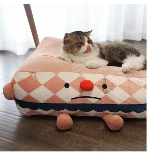 KFX-4089533 Cozy Cloth Pet Bed for Deep Sleep – 55x55x18cm Nest