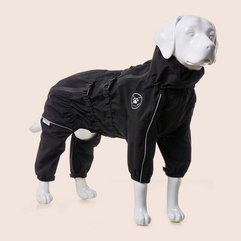 KFX-4091069 Waterproof Breathable Jacket for Medium to Large Dogs - Casual Pet Raincoat in Multiple Colors