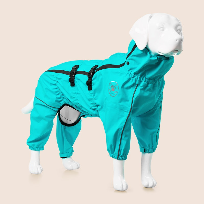 KFX-4091069 Waterproof Breathable Jacket for Medium to Large Dogs - Casual Pet Raincoat in Multiple Colors