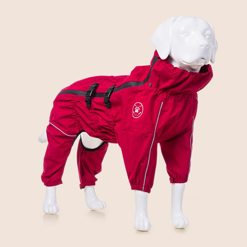 KFX-4091069 Waterproof Breathable Jacket for Medium to Large Dogs - Casual Pet Raincoat in Multiple Colors