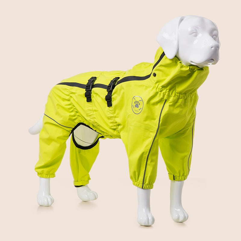 KFX-4091069 Waterproof Breathable Jacket for Medium to Large Dogs - Casual Pet Raincoat in Multiple Colors