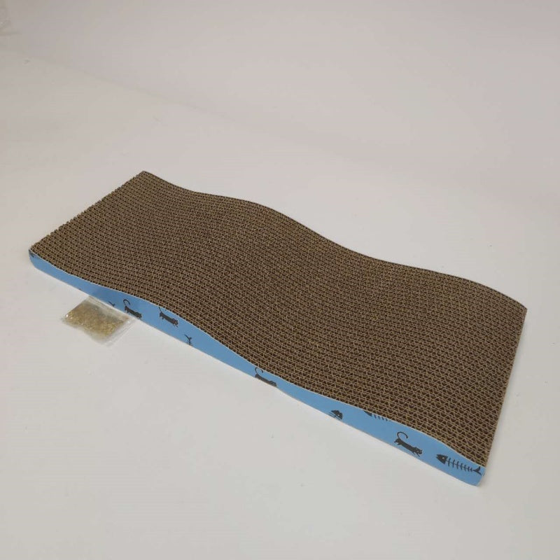 KFX-4091453 Medium Wavy Cat Scratching Post with Grab Plate for Interactive Play