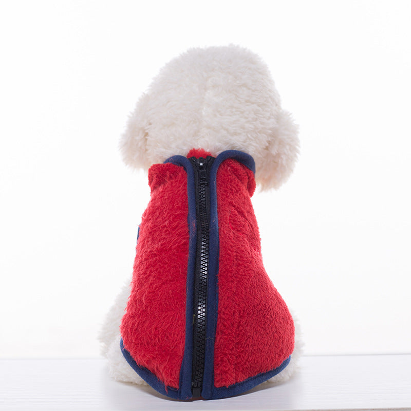 KFX-4091837 Cotton Casual High Neck Zipper Vest for Pets in Various Sizes