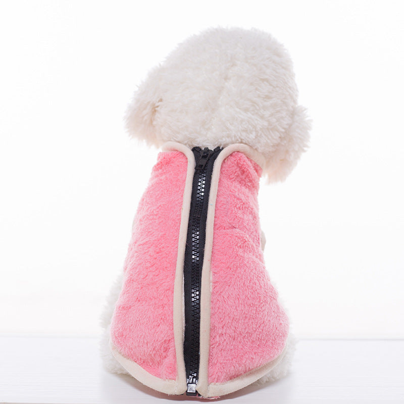 KFX-4091837 Cotton Casual High Neck Zipper Vest for Pets in Various Sizes