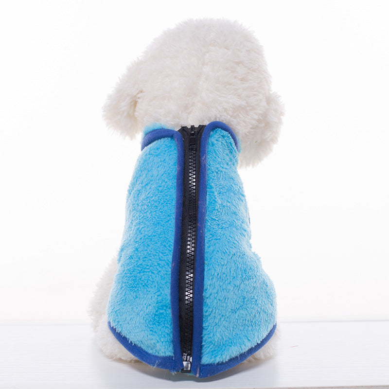 KFX-4091837 Cotton Casual High Neck Zipper Vest for Pets in Various Sizes