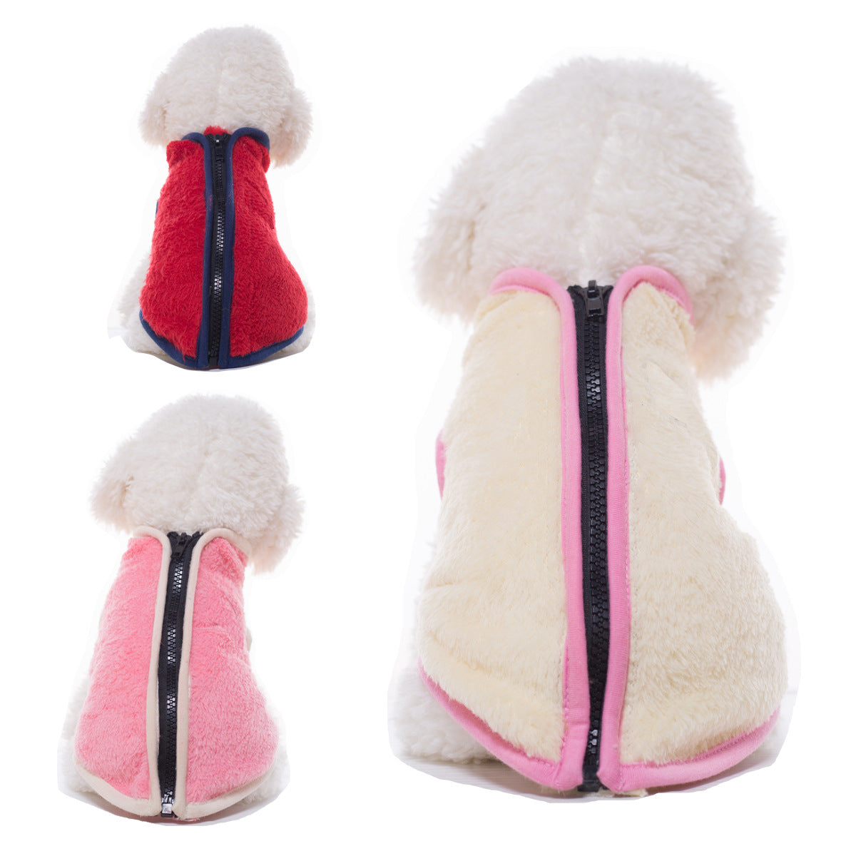 KFX-4091837 Cotton Casual High Neck Zipper Vest for Pets in Various Sizes