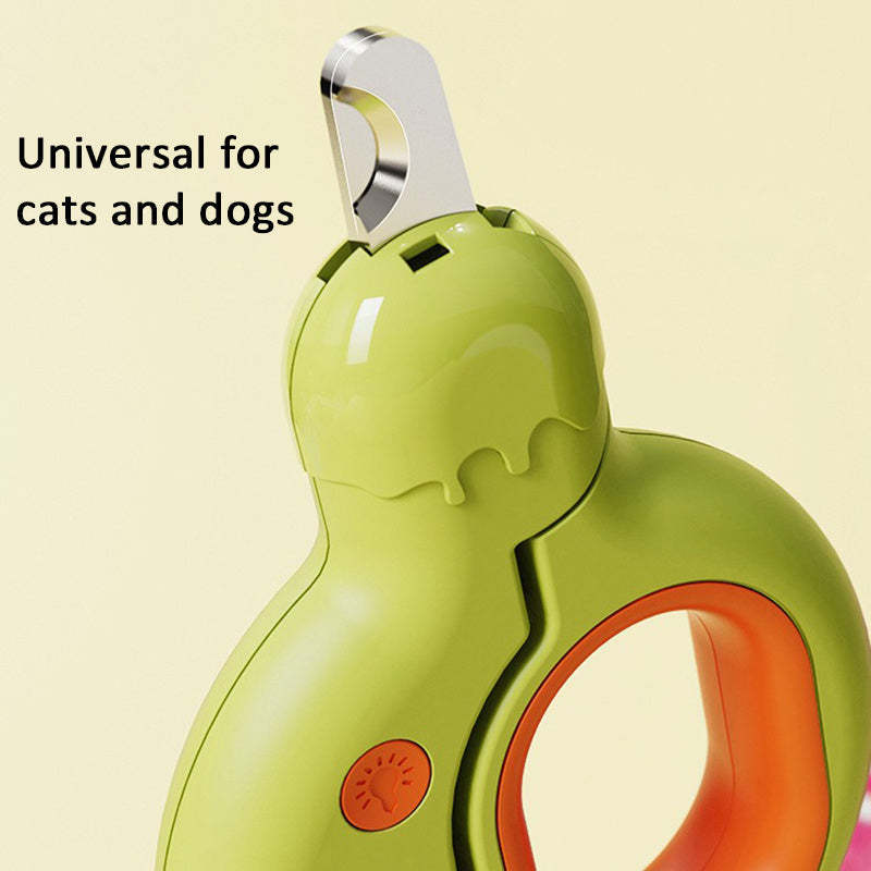 KFX-4092733 LED Light Pet Nail Clippers for Cats and Dogs with Ergonomic Non-Slip Handle
