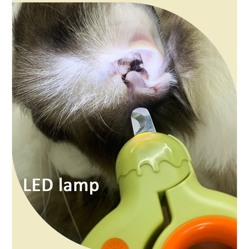 KFX-4092733 LED Light Pet Nail Clippers for Cats and Dogs with Ergonomic Non-Slip Handle