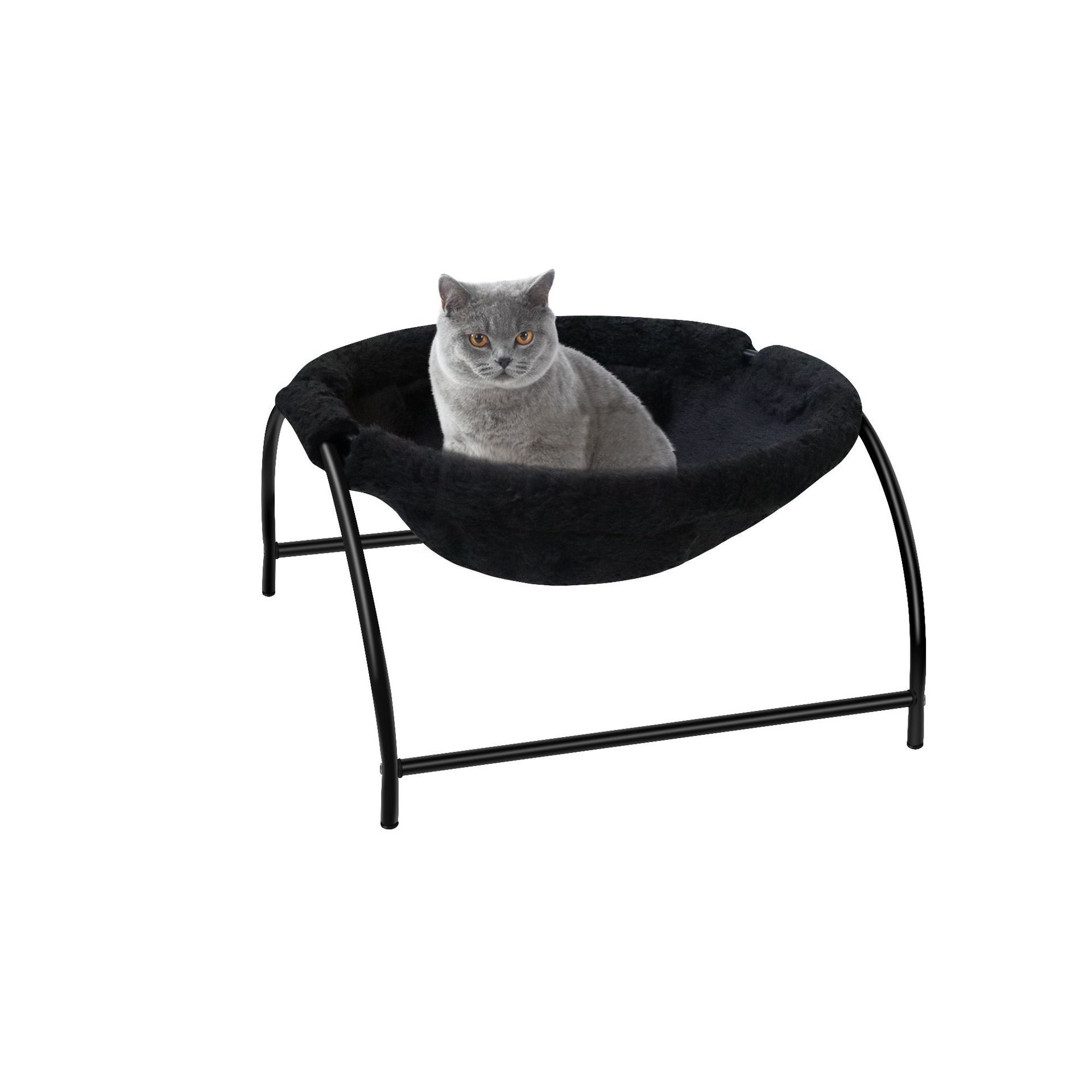 KFX-4092861 Cat Hammock Bed for Deep Sleep – Comfortable Hanging Basket with Washable Plush Cover and Iron Frame