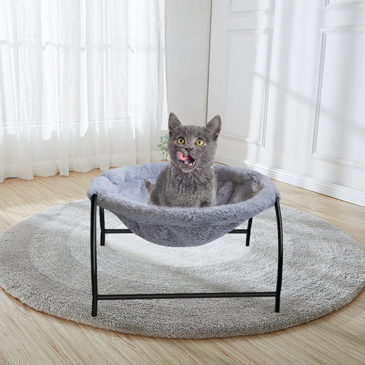 KFX-4092861 Cat Hammock Bed for Deep Sleep – Comfortable Hanging Basket with Washable Plush Cover and Iron Frame