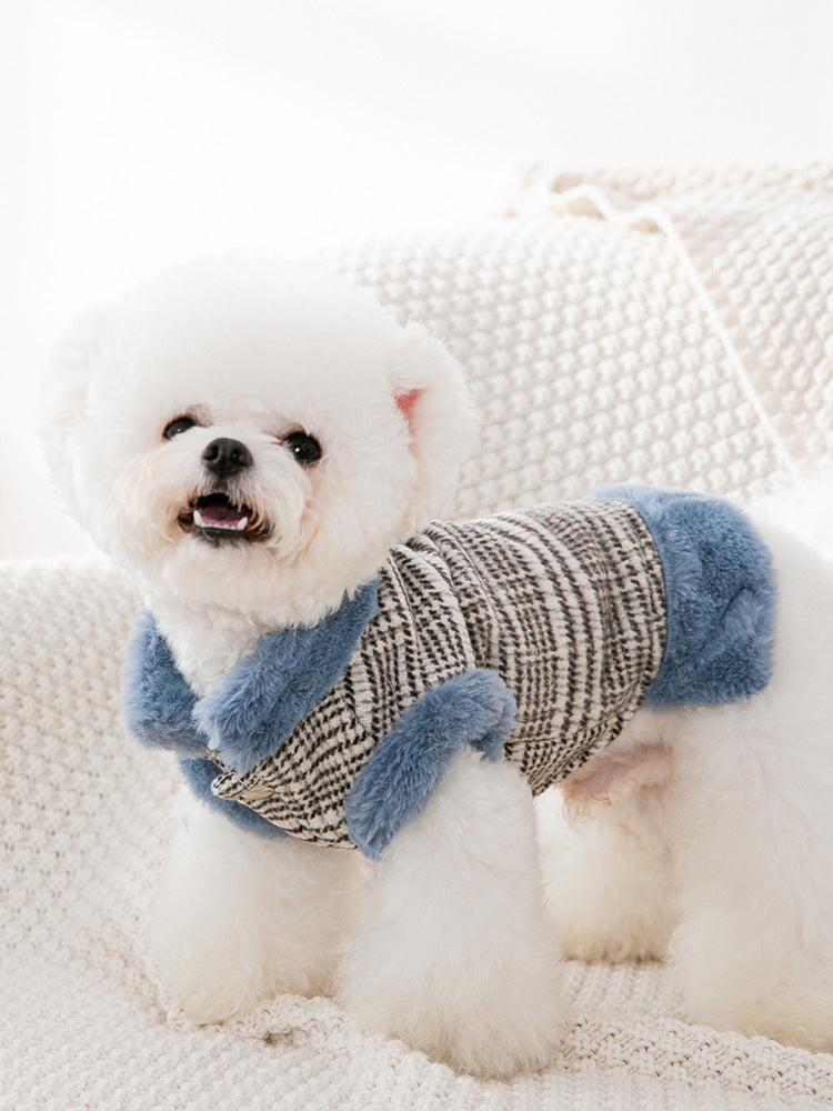 KFX-4095677 Thickened Cotton Pet Clothes for Autumn and Winter – Casual Red Style in Various Sizes