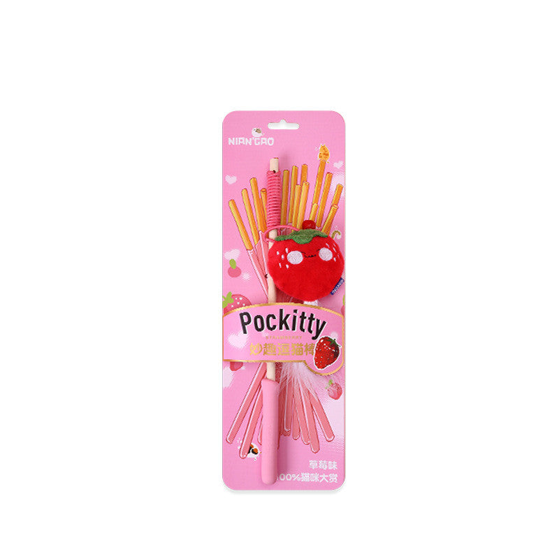 KFX-4096061 Feather Plush Cat Teaser Stick - Bite Resistant Cat Toy