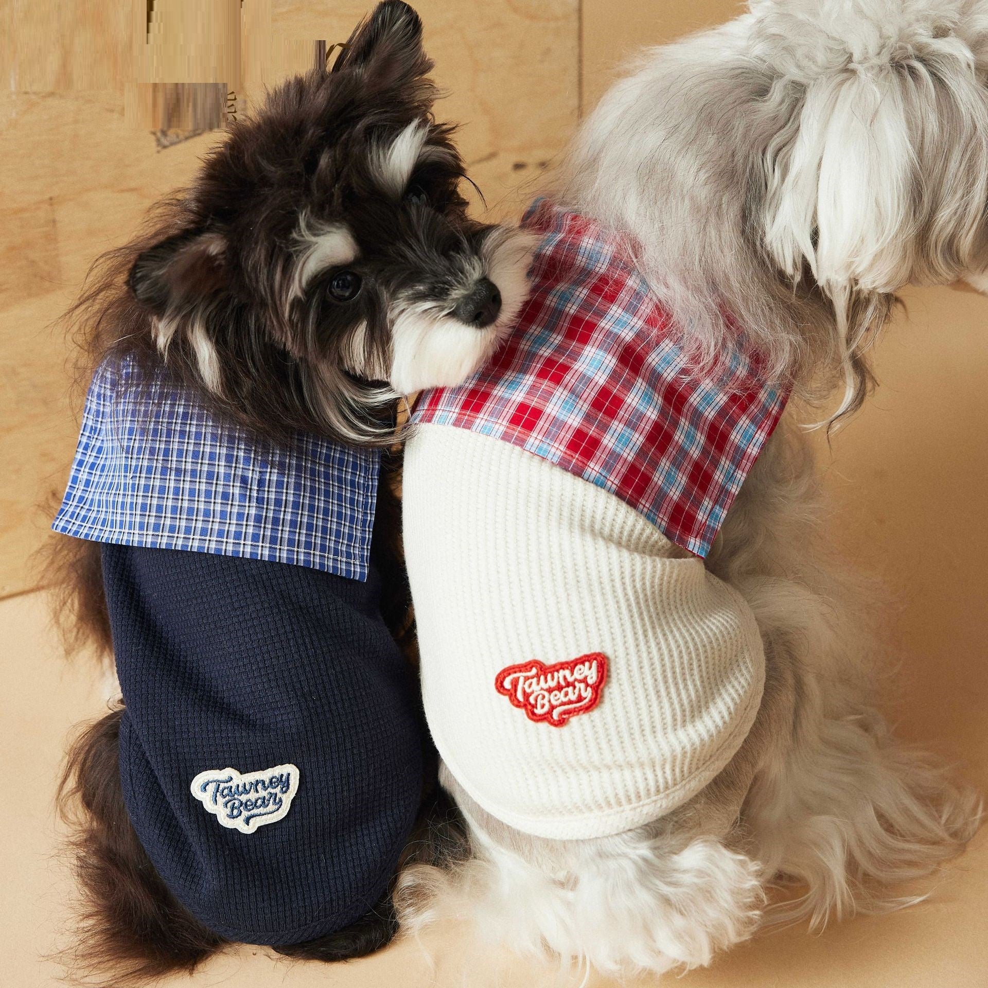 KFX-4096829 Sailor Collar Sleeveless Vest for Schnauzer, Bichon, Yorkshire, and Sausage Dogs in Dark Blue and Beige