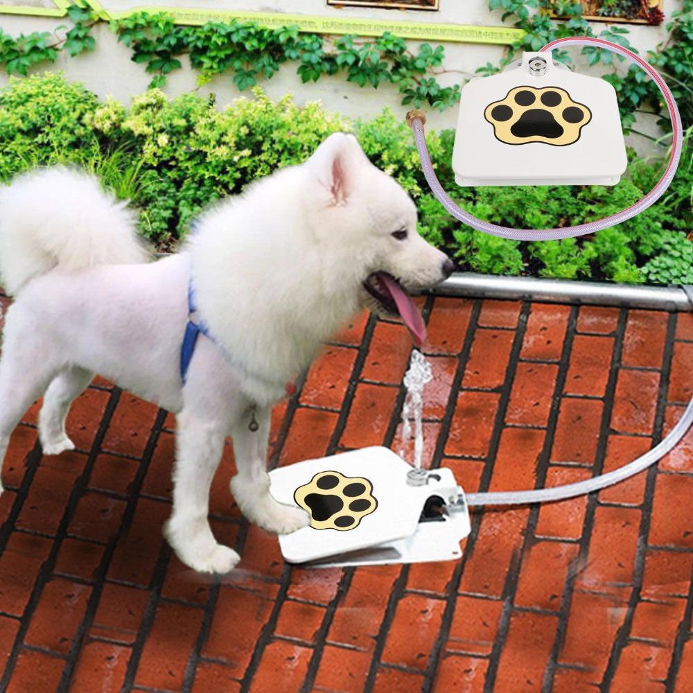 KFX-4097085 Outdoor Pet Water Fountain with Hose Attachment and Paw Pad Activation
