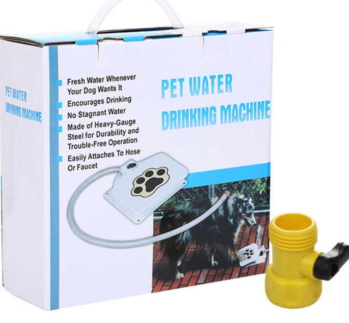 KFX-4097085 Outdoor Pet Water Fountain with Hose Attachment and Paw Pad Activation