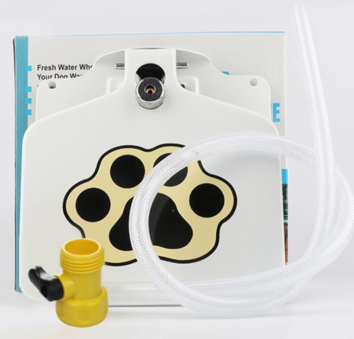 KFX-4097085 Outdoor Pet Water Fountain with Hose Attachment and Paw Pad Activation