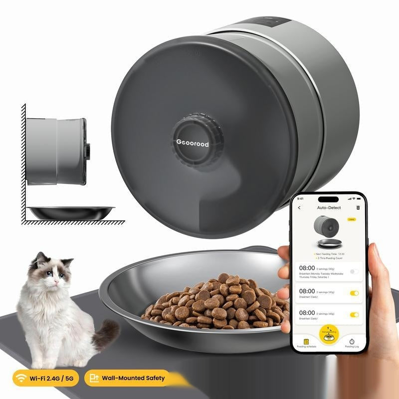 KFX-4097213 Automatic Pet Feeder with Remote Control for Timed Dog and Cat Food Dispensing