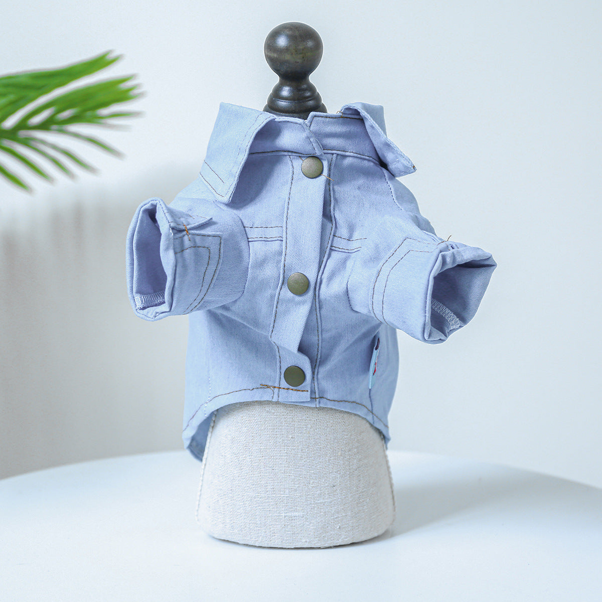 KFX-4097597 Denim Dog Shirt for Pets - Stylish Polyester Pet Clothing