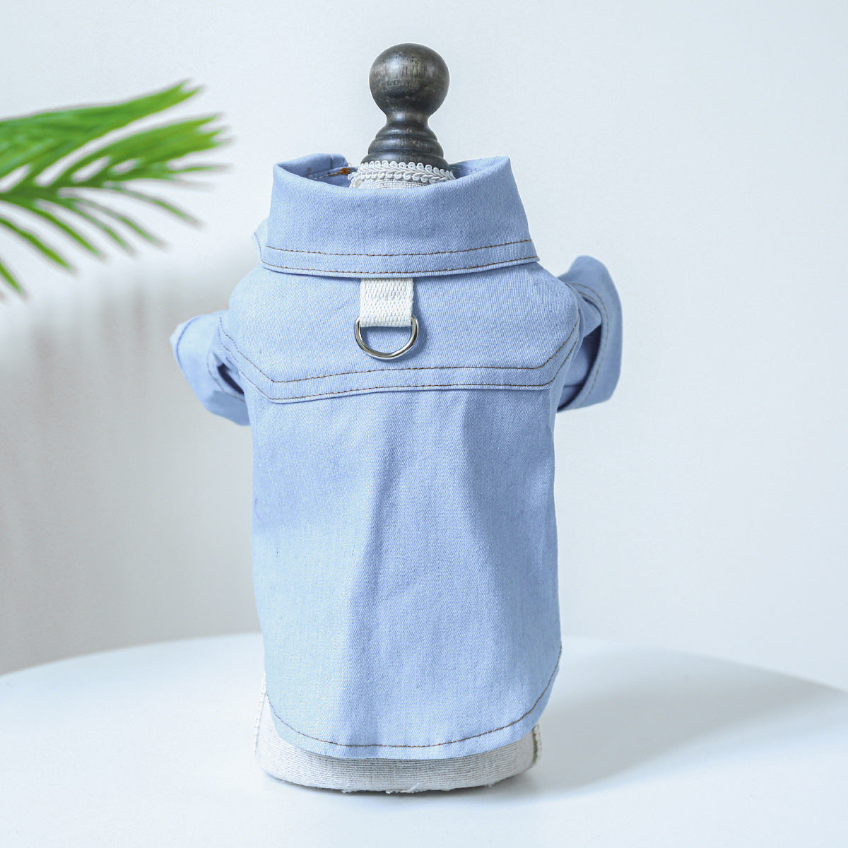 KFX-4097597 Denim Dog Shirt for Pets - Stylish Polyester Pet Clothing
