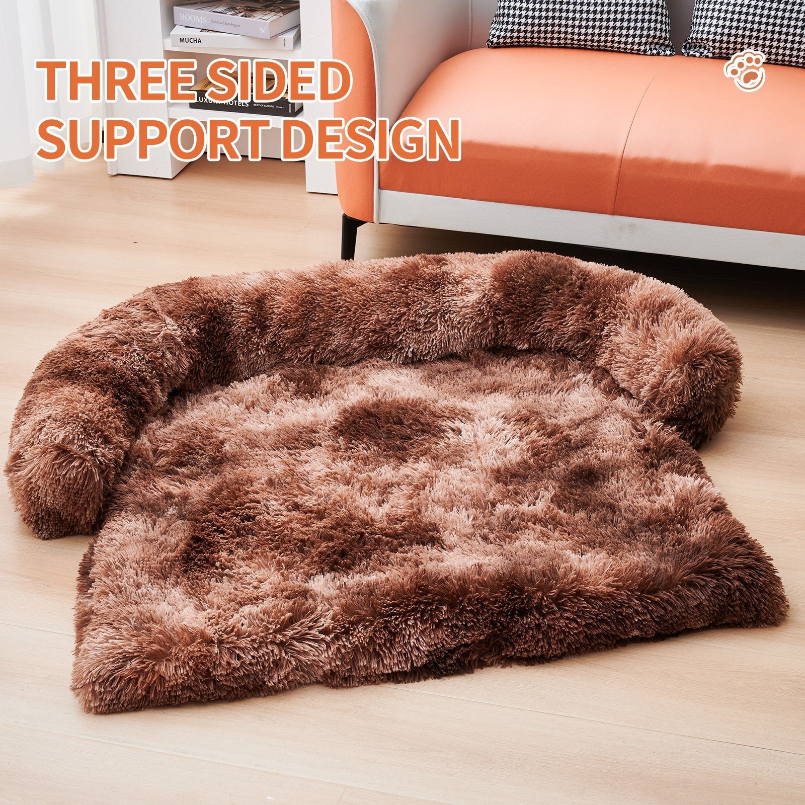 KFX-4098493 Fluffy Plush Dog Bed with Removable Washable Cover for Medium to Large Pets