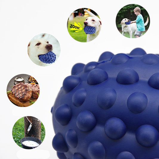 KFX-4099645 Natural Rubber Rugby Pet Toy for Dental Care and Vocal Play, Beef Flavor, 11.5x7 cm